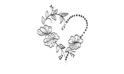 Abstract Flower. Printable flower Embroidery pattern design.