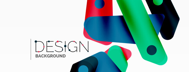 Tech minimal geometric wallpaper. Creative abstract background. Ribbon style stripes vector illustration for wallpaper banner background or landing page