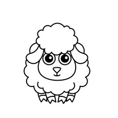 Farm animal for children coloring book. Funny vector sheep in a cartoon style