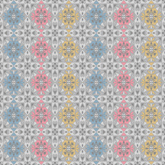 Japanese Garden Motif Tile Vector Seamless Pattern