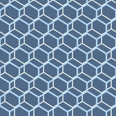 Naklejka premium Japanese Hexagon Net Vector Seamless Pattern