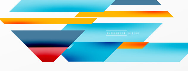 Minimal geometric abstract background. Dynamic 3d lines composition. Trendy techno business template for wallpaper, banner, background or landing