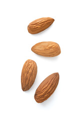 Almond nut isolated on white background.