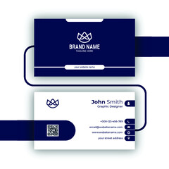 Dark blue and white minimal business card design