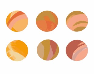 Obraz premium Set of abstract color circles design. Highlight cover for social media stories
