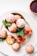 deep fried balls delicious curd pastries yeast dough snack