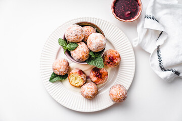 deep fried balls delicious curd pastries yeast dough snack