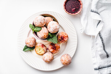 deep fried balls delicious curd pastries yeast dough snack