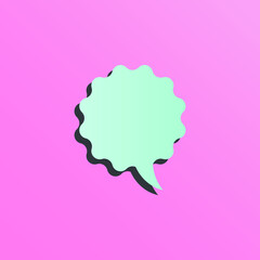 Bubble speech text pink background vector