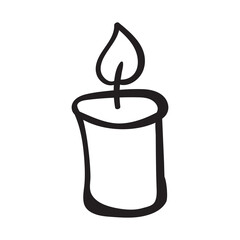 Candle doodle object. Vector Illustration