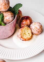 deep fried balls delicious curd pastries yeast dough snack