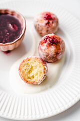 deep fried balls delicious curd pastries yeast dough snack