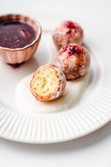 deep fried balls delicious curd pastries yeast dough snack