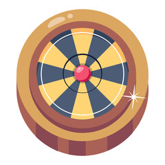 Trendy flat icon of roulette wheel