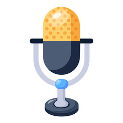 An icon of microphone flat design 