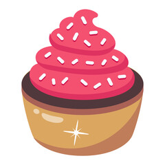 An icon of cupcake flat design 