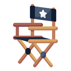 Flat icon design of the director chair