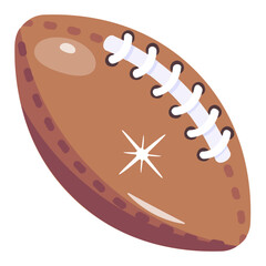 Rugby ball flat icon vector 