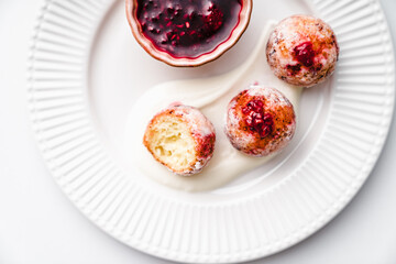 deep fried balls delicious curd pastries yeast dough snack
