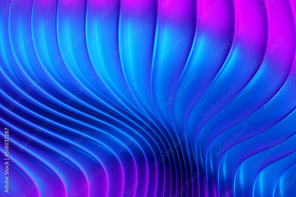 Poster 3d illustration of a classic blue and pink abstract gradient background with lines. print from the w