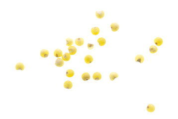 Millet groats isolated on a white background.