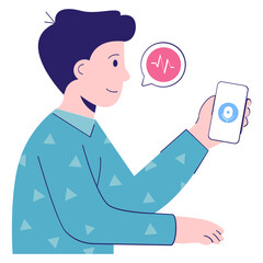 A trendy flat illustration of audio chat 