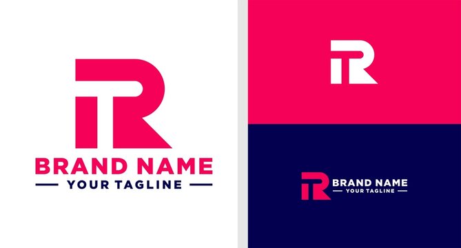 RT LOGO MONOGRAM NEGATIVE SPACE SIMPLE EDITABLE