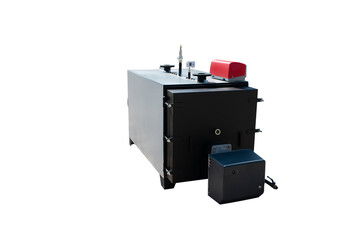 Modern steel oven on isolated white background