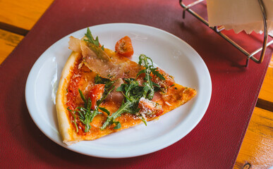 Delicious pizza on the plate