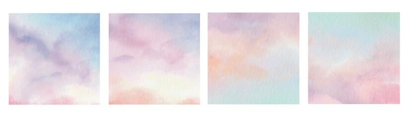 Set of watercolor abstract background,vanilla sky 