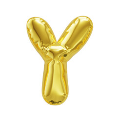 Letter Y shiny golden inflatable balloons