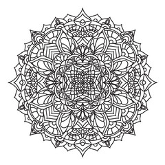 Mandala art therapy. Coloring books. Decorative round ornaments. Anti-stress therapy. Interlacing design elements. Yoga logos, backgrounds for meditation poster. The unusual shape of the flower. Easte