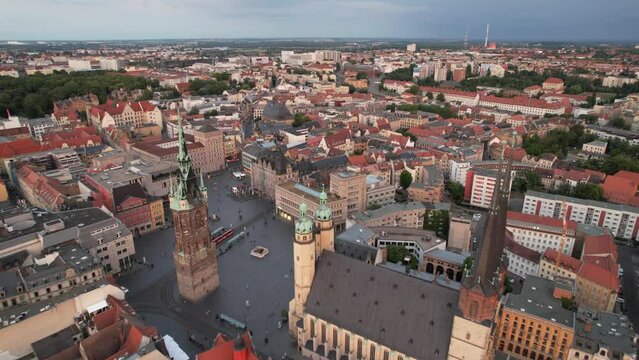 Marktplatz im Sonnenuntergang