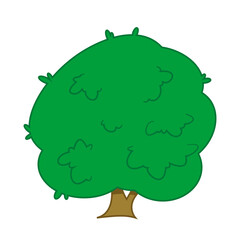 Big tree in cartoon style. Vector illustration.