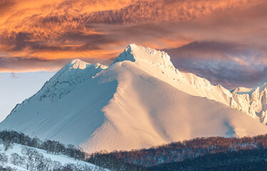 sunset over the mountains