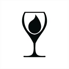 Vector wine icon symbol. Wine glass