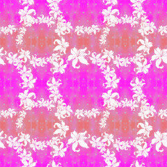 Seamless pattern. Lily flowers, buds and leaves. Floral digital art. Summer garden flowers. Use printed materials, signs, items, websites, maps.