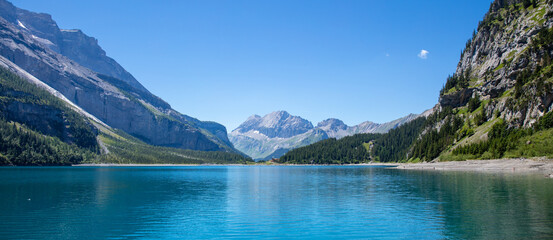 Fototapeta na wymiar Oeschinen lake, Kandersteg in Switzerland