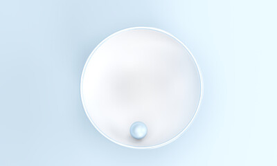 white plate against light blue background, 3d render