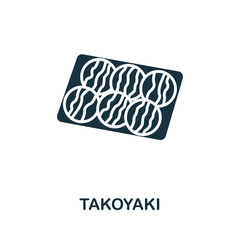 Takoyaki icon. Monochrome simple line Fastfood icon for templates, web design and infographics