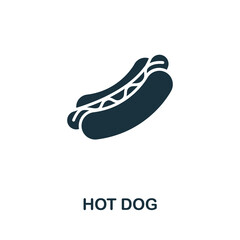 Hot Dog icon. Monochrome simple line Fastfood icon for templates, web design and infographics
