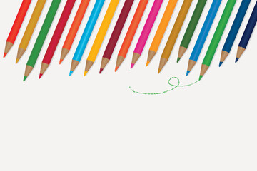 SDGsカラーの色鉛筆イラスト背景