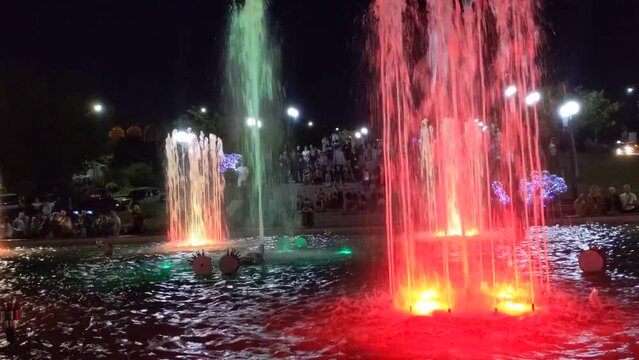 Fantastic beautiful fountain in the night city