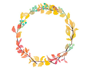 水彩画。水彩タッチの紅葉樹ベクターイラストセット。秋の枯葉のベクター挿絵。リアルタッチの秋の植物イラスト。Watercolor. Set of vector illustration of autumn leaves tree vector illustration with watercolor touch. Autumn dead leaves vector illustration. Aut