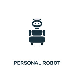 Personal Robot icon. Monochrome simple line Future Technology icon for templates, web design and infographics