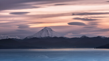 sunset in the mountains