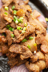  bulgogi, sliced and seasoned, barbequed beef
