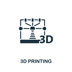 3D Printing icon. Monochrome simple line Future Technology icon for templates, web design and infographics