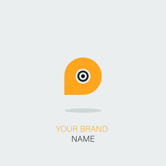 Obraz premium logo icon design directions address orange grey for company, trendy luxury simple elegant eps 10