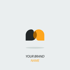 logo icon design directions address orange grey for company, trendy luxury simple elegant eps 10